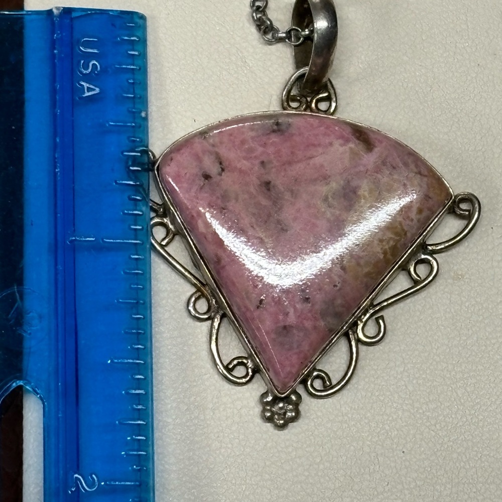 925 Rhodonite necklace - Picture 2 of 5